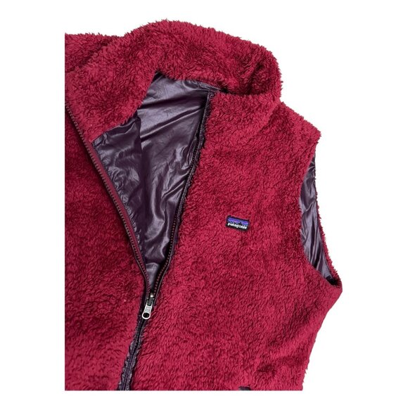 PATAGONIA Reversible 2-in-1 Faux Fur Designer Fleece Red Outdoor Vest Womens XL - Picture 3 of 8